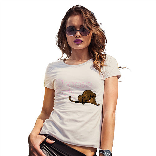 Womens Funny Sarcasm T Shirt Choose Cats Women's T-Shirt Medium Natural