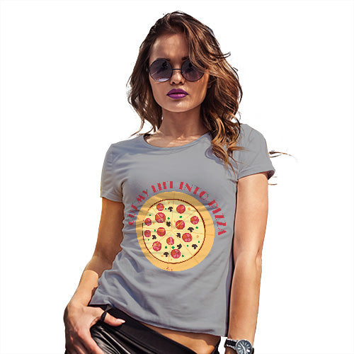Funny Gifts For Women Cut My Life Into Pizza Women's T-Shirt Large Light Grey