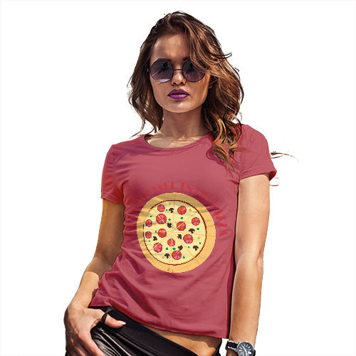 Funny T Shirts For Mom Cut My Life Into Pizza Women's T-Shirt Medium Red