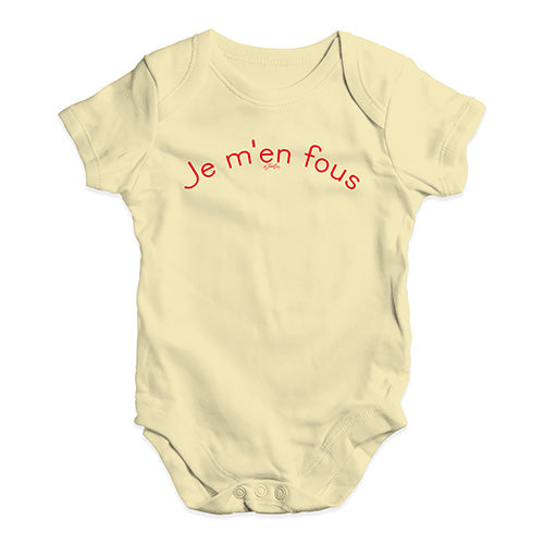 Je M'en Fous Baby Unisex Baby Grow Bodysuit