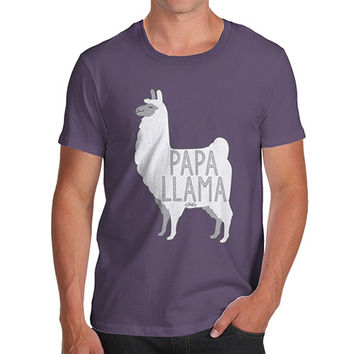 Mens Humor Novelty Graphic Sarcasm Funny T Shirt Papa Llama Men's T-Shirt Small Plum