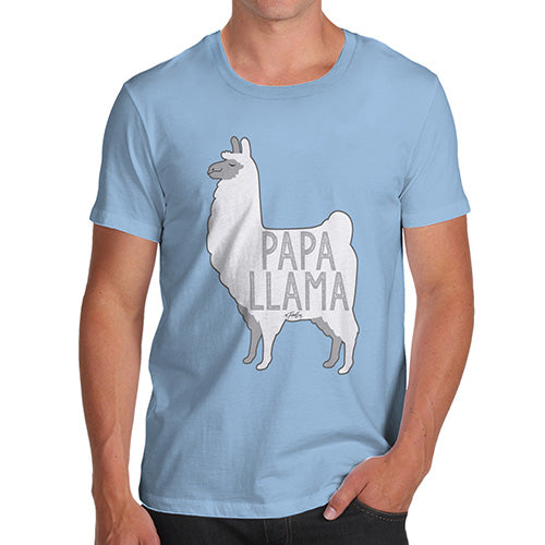 Mens Humor Novelty Graphic Sarcasm Funny T Shirt Papa Llama Men's T-Shirt X-Large Sky Blue