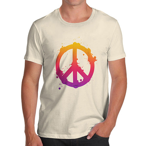 Funny T Shirts For Men Peace Sign Splats Men's T-Shirt X-Large Natural