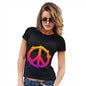 Funny Tshirts For Women Peace Sign Splats Women's T-Shirt Medium Black