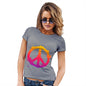 Funny Shirts For Women Peace Sign Splats Women's T-Shirt Medium Light Grey