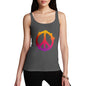 Novelty Tank Top Women Peace Sign Splats Women's Tank Top Large Dark Grey