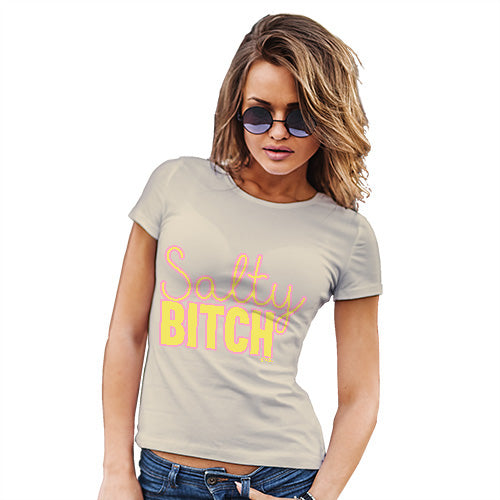 Funny Gifts For Women Salty B-tch Women's T-Shirt Large Natural