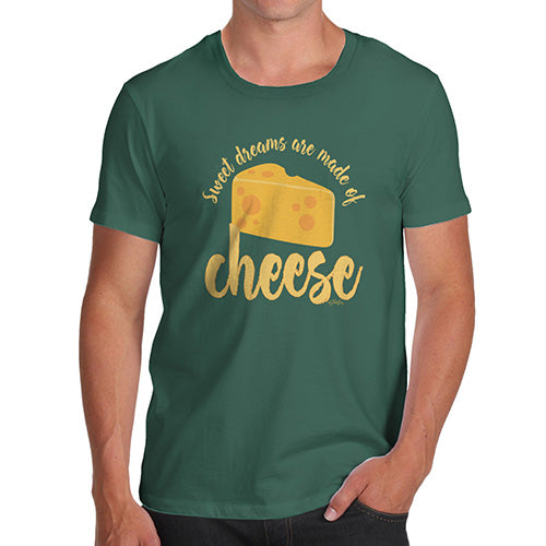 Funny T-Shirts For Men Dreams Are Made Of Cheese Men's T-Shirt Small Bottle Green