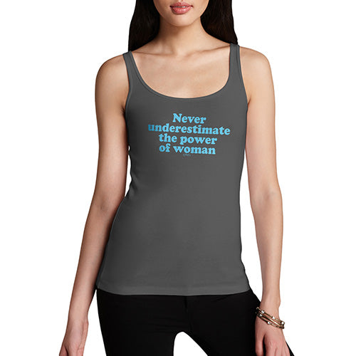 Womens Novelty Tank Top Christmas Never Underestimate Women Women's Tank Top X-Large Dark Grey