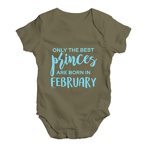 The Best Princes Are Born In February Baby Unisex Baby Grow Bodysuit