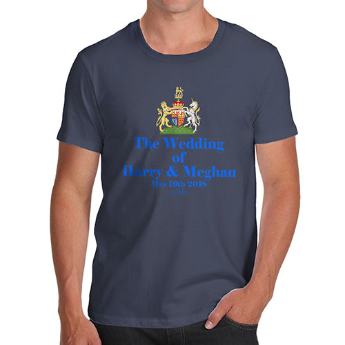 Funny T Shirts For Dad Royal Wedding Harry And Meghan Men's T-Shirt Medium Navy