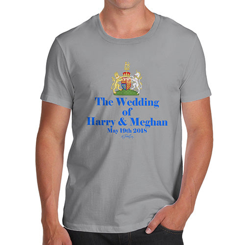 Novelty Gifts For Men Royal Wedding Harry And Meghan Men's T-Shirt Medium Light Grey