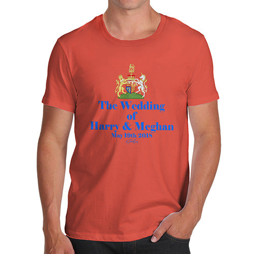 Funny T-Shirts For Guys Royal Wedding Harry And Meghan Men's T-Shirt Small Orange