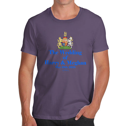 T-Shirt Funny Geek Nerd Hilarious Joke Royal Wedding Harry And Meghan Men's T-Shirt Medium Plum