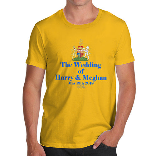 Funny T Shirts For Dad Royal Wedding Harry And Meghan Men's T-Shirt Large Yellow