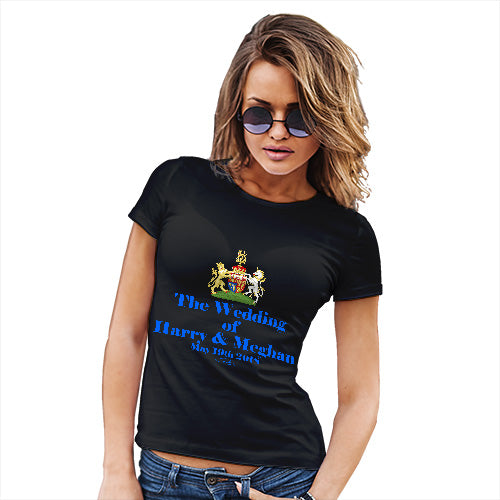Funny T Shirts For Women Royal Wedding Harry And Meghan Women's T-Shirt Medium Black