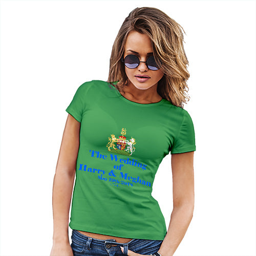 Funny T Shirts For Mom Royal Wedding Harry And Meghan Women's T-Shirt Small Green