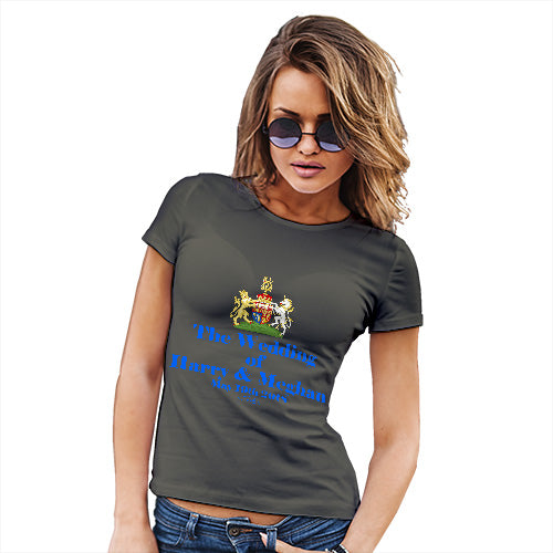 Funny T-Shirts For Women Royal Wedding Harry And Meghan Women's T-Shirt Small Khaki