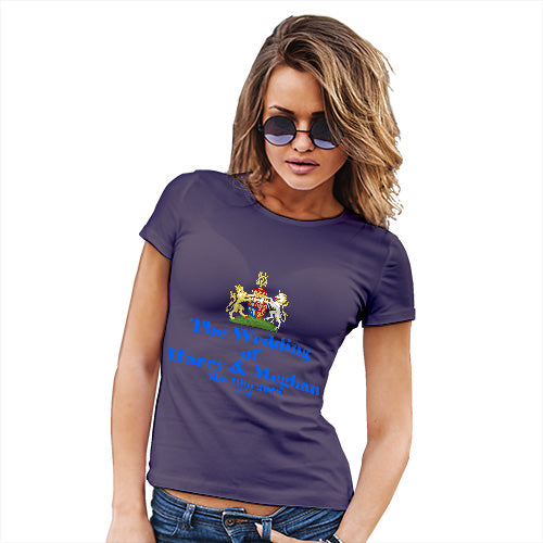 Funny Gifts For Women Royal Wedding Harry And Meghan Women's T-Shirt Large Plum