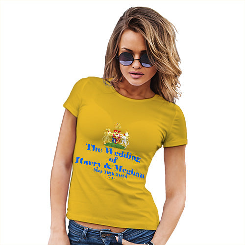 Funny T Shirts For Mum Royal Wedding Harry And Meghan Women's T-Shirt Medium Yellow
