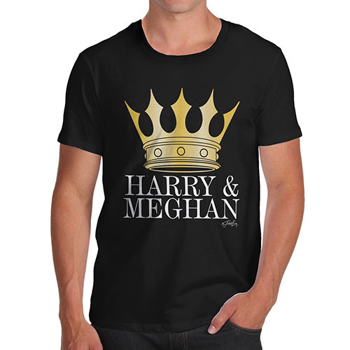 Novelty T Shirt Christmas Meghan and Harry The Royal Wedding Men's T-Shirt Large Black