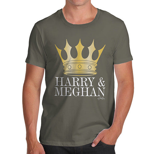 Funny Gifts For Men Meghan and Harry The Royal Wedding Men's T-Shirt Large Khaki