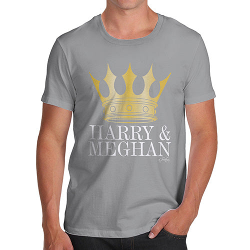 Funny T Shirts Meghan and Harry The Royal Wedding Men's T-Shirt Small Light Grey