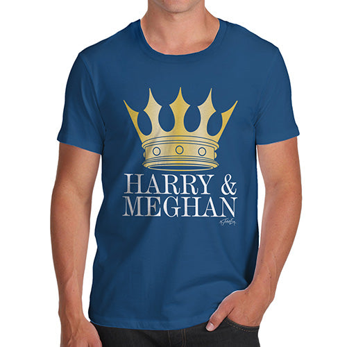 Funny T Shirts For Men Meghan and Harry The Royal Wedding Men's T-Shirt Medium Royal Blue