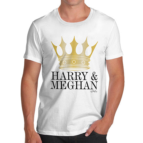 Funny Tee Shirts For Men Meghan and Harry The Royal Wedding Men's T-Shirt Small White