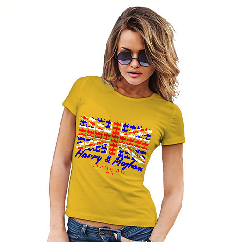 Funny T Shirts For Mum Royal Wedding May 2018 Harry & Megan Women's T-Shirt X-Large Yellow