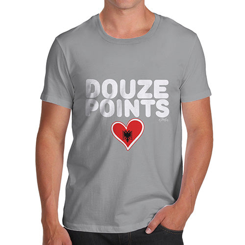 Funny Gifts For Men Douze Points Albania Men's T-Shirt Large Light Grey