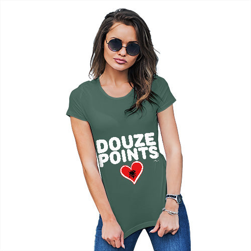 Funny T Shirts Douze Points Albania Women's T-Shirt Large Bottle Green