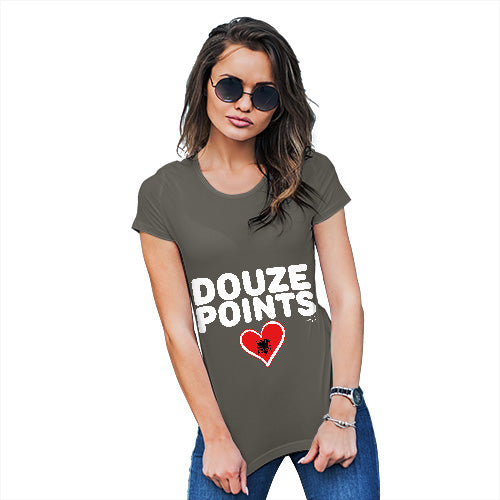 Funny T Shirts For Mom Douze Points Albania Women's T-Shirt Large Khaki