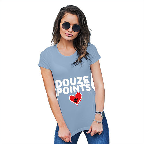 Funny Sarcasm T Shirt Douze Points Albania Women's T-Shirt Large Sky Blue