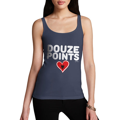 Funny Tank Top For Mom Douze Points Albania Women's Tank Top Small Navy