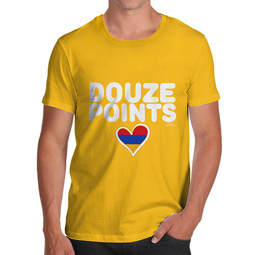 Funny T-Shirts For Men Douze Points Armenia Men's T-Shirt Large Yellow