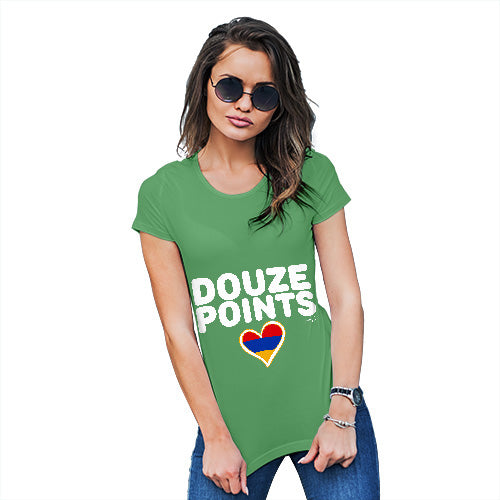 T-Shirt Funny Geek Nerd Hilarious Joke Douze Points Armenia Women's T-Shirt X-Large Green