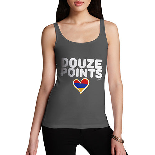 Funny Tank Top For Women Sarcasm Douze Points Armenia Women's Tank Top X-Large Dark Grey