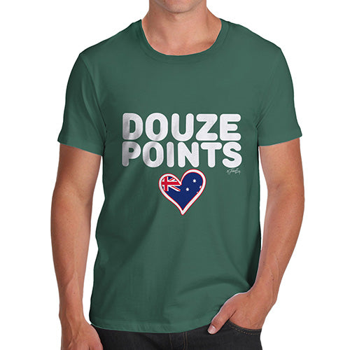Funny Tee Shirts For Men Douze Points Australia Men's T-Shirt Large Bottle Green