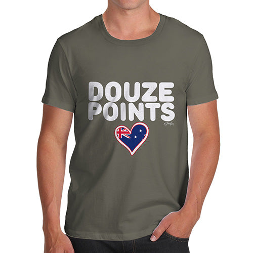 T-Shirt Funny Geek Nerd Hilarious Joke Douze Points Australia Men's T-Shirt X-Large Khaki
