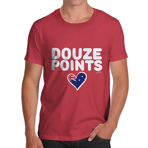 Funny T Shirts Douze Points Australia Men's T-Shirt Large Red