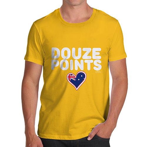 Funny T-Shirts For Men Douze Points Australia Men's T-Shirt Medium Yellow