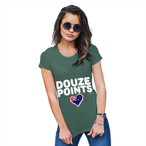 Novelty Gifts For Women Douze Points Australia Women's T-Shirt Medium Bottle Green