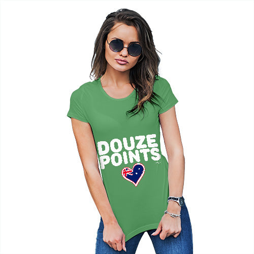 Novelty T Shirt Christmas Douze Points Australia Women's T-Shirt X-Large Green
