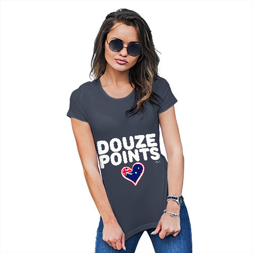 Funny T-Shirts For Women Douze Points Australia Women's T-Shirt Medium Navy
