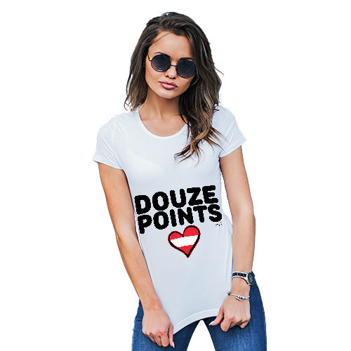 Funny Tee Shirts For Women Douze Points Austria Women's T-Shirt Large White