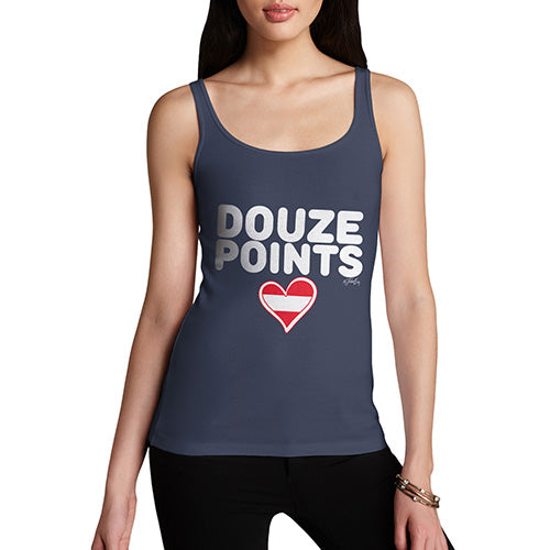 Funny Tank Top For Women Douze Points Austria Women's Tank Top Large Navy