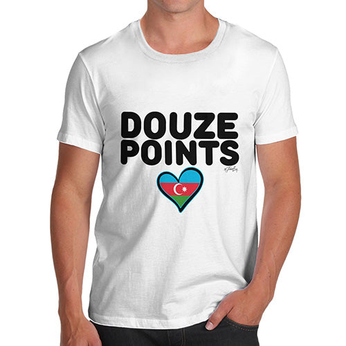 Novelty T Shirt Christmas Douze Points Azerbaijan Men's T-Shirt Medium White
