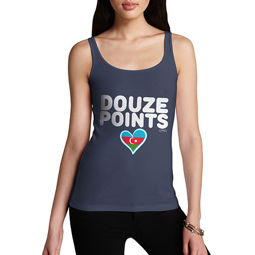 Funny Tank Top For Mum Douze Points Azerbaijan Women's Tank Top X-Large Navy