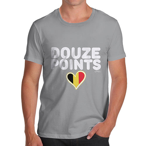 Funny T-Shirts For Men Douze Points Belgium Men's T-Shirt Small Light Grey